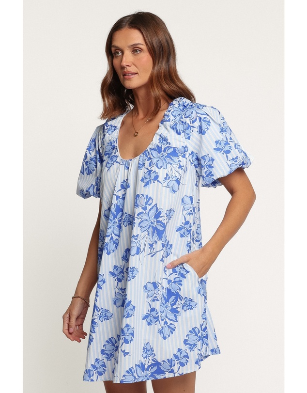 Petal & Pup - Bertine Mini Dress - Paisley Blue Stripe