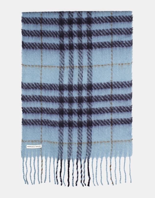 Morgan & Taylor - Hallie Scarf in Blue & Brown Check