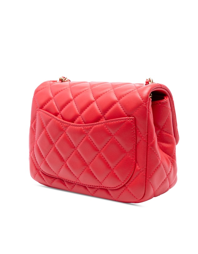 Pre-Loved by Azura Reborn - Pre-Loved Mini Square Classic Lambskin Pearl Crush Single Flap