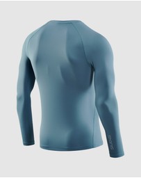 SKINS - SKINS Compression Men's Series-2 Gym Clothing Mens LS Top Blue Grey