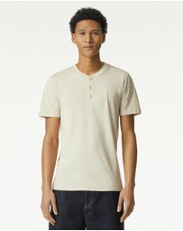 American Apparel - Unisex Henley Short Sleeve CVC T-Shirt