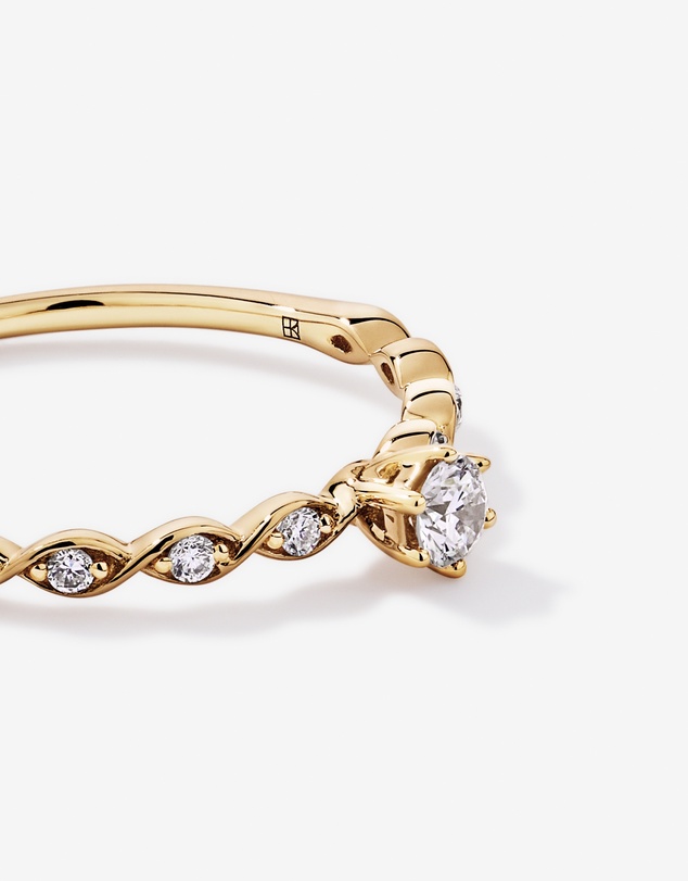 Michael Hill - 0.17TW Round Brilliant Laboratory-Grown Diamond Promise Ring in 10kt Yellow Gold