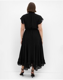 City Chic - Plus size Yasmine Short Sleeve Maxi Dress - black