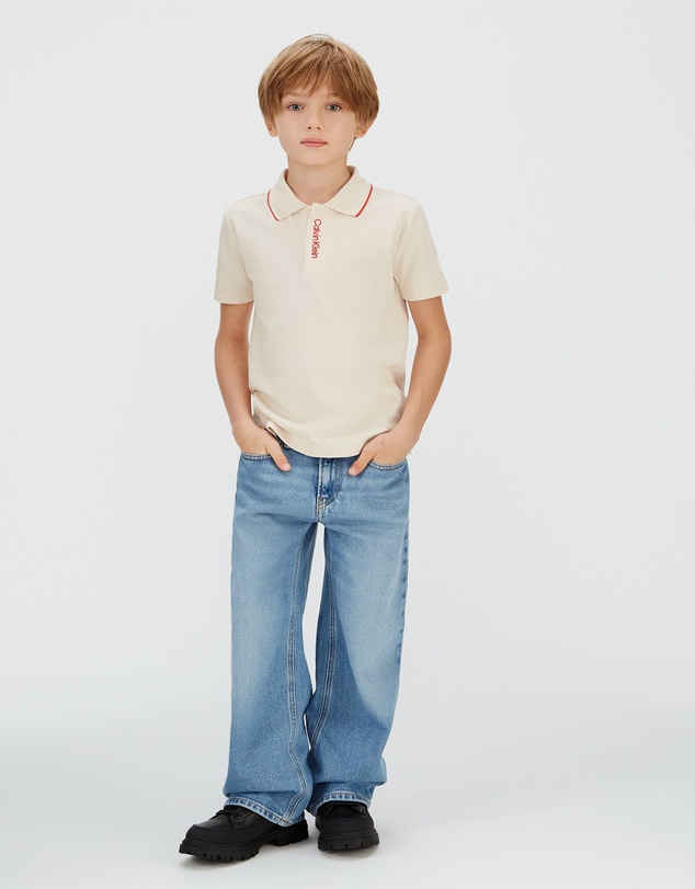 Calvin Klein Jeans - Boys Stretch Pique Tipping Polo Shirt