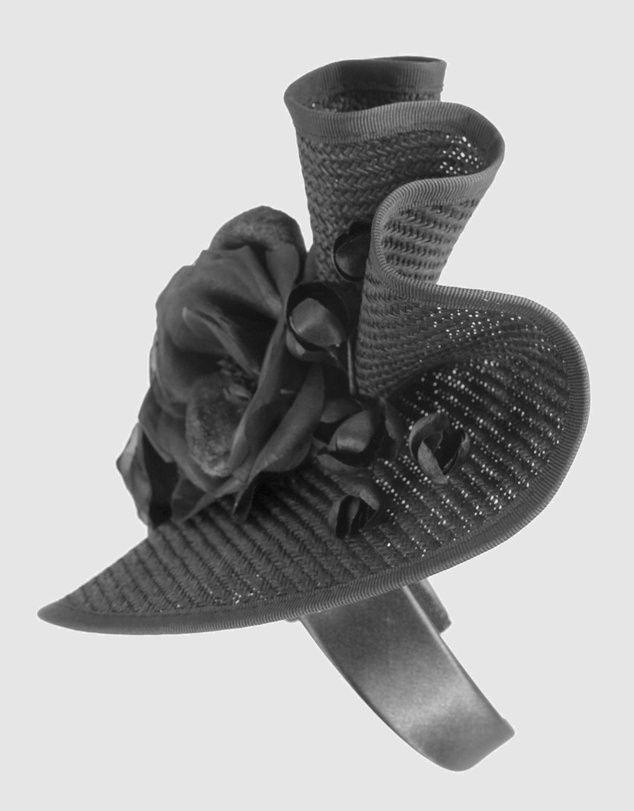 Fillies Collection - Bespoke Sculpted Black Racing Fascinator