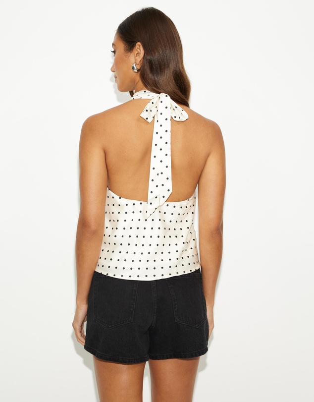 Dazie - Margaux Polka Dot Halter Top