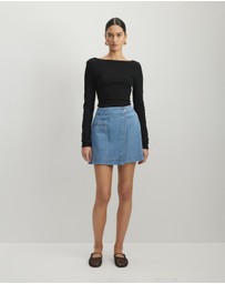 AERE - Remi Denim Wrap Skirt