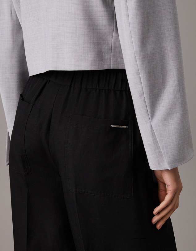Calvin Klein - Wide Leg Linen Blend Pants