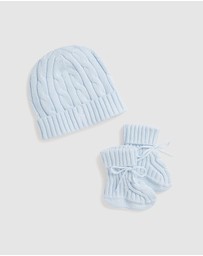Polo Ralph Lauren - Cable-Knit Cotton Beanie & Bootie Set - Babies