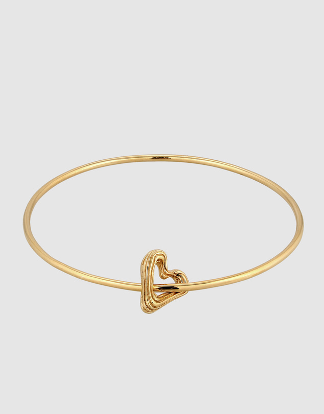 Elli Jewelry - Wavy Open Heart Bangle in Gold-Plated 925 Silver