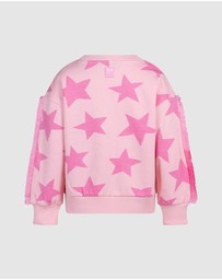 Rock Your Kid - Pink Star Funky Fringe Sweatshirt