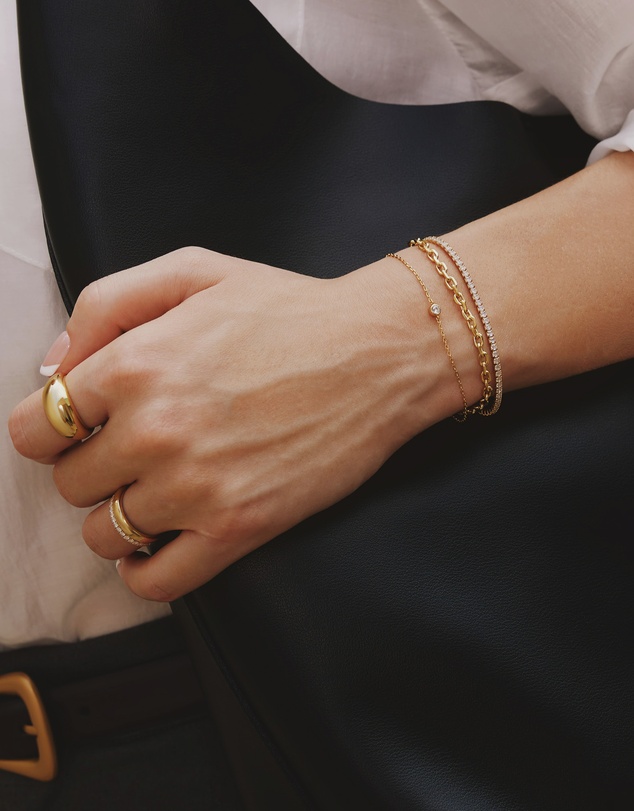 Ania Haie - Gold Sparkle Bezel Bracelet