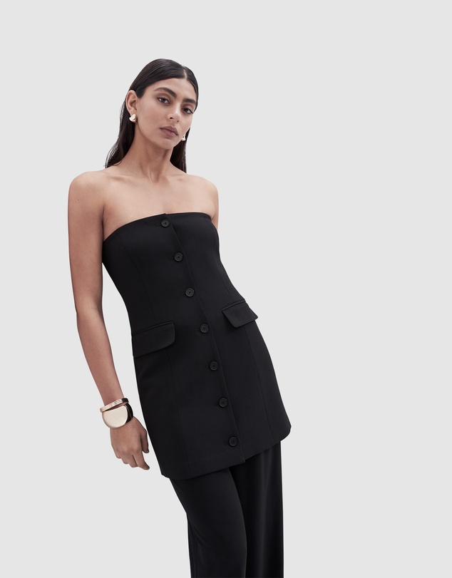 UNISON - Strapless Button Through Mini Dress