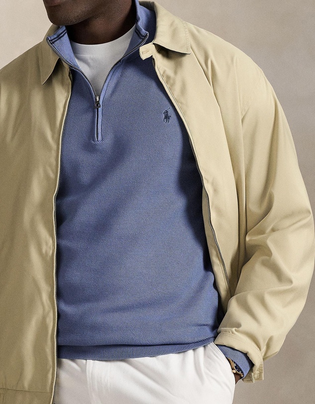 Polo Ralph Lauren - ICONIC EXCLUSIVE - Big & Tall - Mesh-Knit Cotton Quarter-Zip Sweater