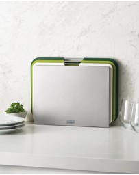 Joseph Joseph - Nest™ Boards Large 3-piece Chopping Board Set with Storage Stand (Green)