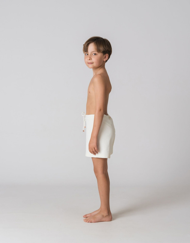 Fiola Rose Swim - Boys Swim Trunks in Ivoire