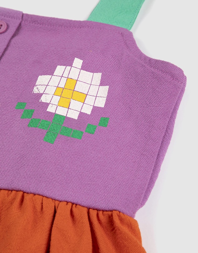 Bobo Choses - Pixel Daisy Colour Block Woven Dress - Babies-Teens