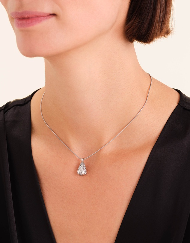 Rosefield - Pave Striped Silver Studs and Necklace Set