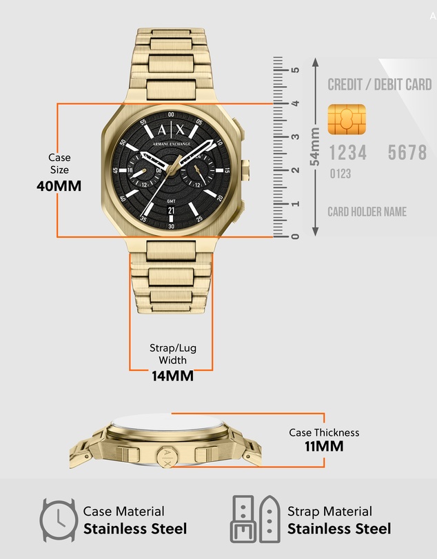 Armani Exchange - Gold Tone Chronograph Watch