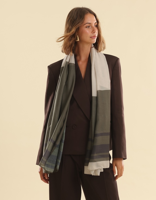 Morgan & Taylor - Eleanor Light-Weight Scarf in Khaki Green