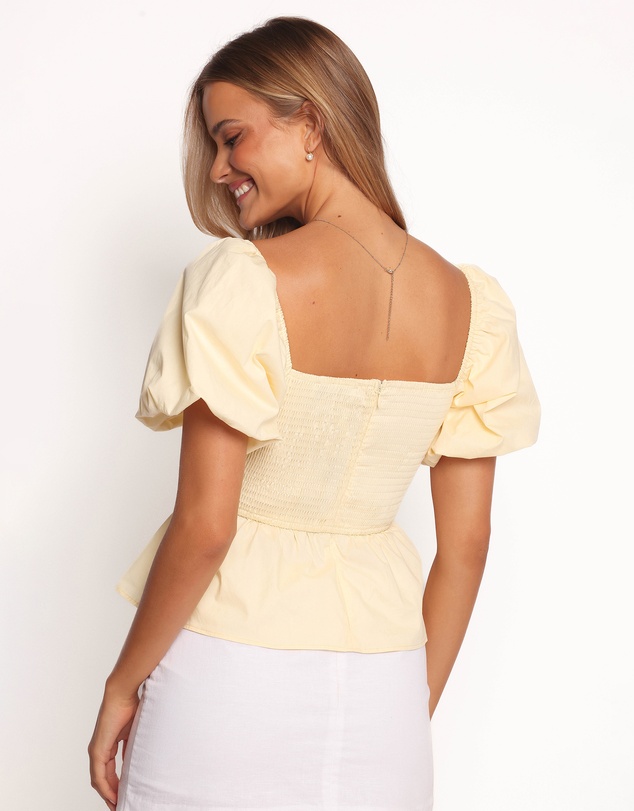 Petal & Pup - Clo Puff Sleeve Top - Butter Yellow