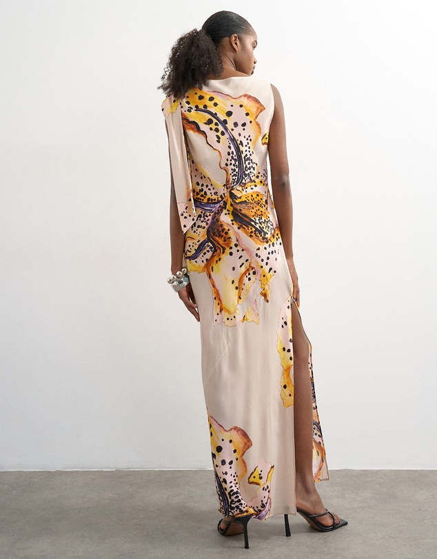 TOPSHOP - Vana Tie Neck Maxi Dress