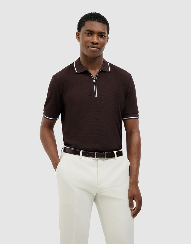 Politix - Morgan Textured Zip-up Polo