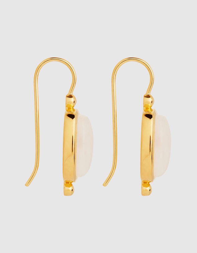 Najo - Fleur Yellow Gold Rainbow Moonstone Earrings
