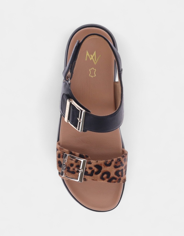 Mia Vita - Bettina Slingback Sandal - Black Leopard
