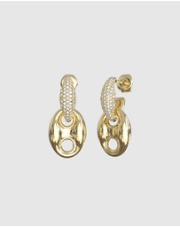 GUESS - Marine Pave Link Pendant Earrings