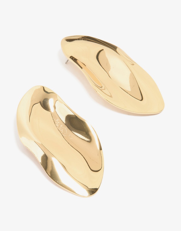 Lovisa - Gold Plated Large Oval Wrapped Organic Earrings