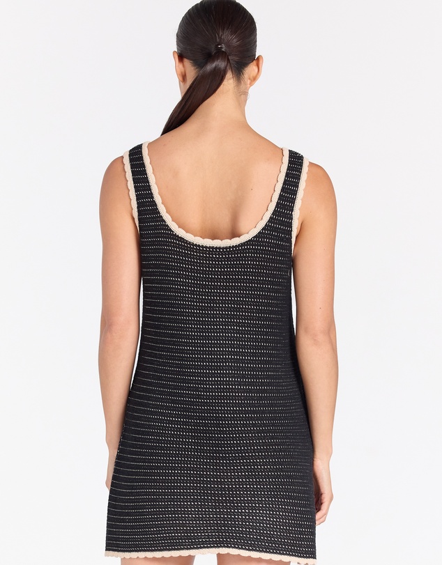 Poolside Paradiso - Palm Beach U Crochet Knit Dress - Black Sand