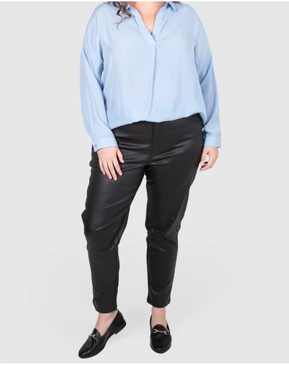 Love Your Wardrobe - Parker PU Coated Jeans