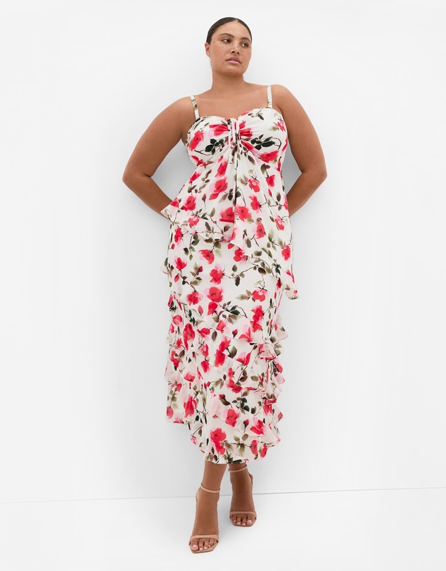 City Chic - Skai Fleur Print Maxi Skirt