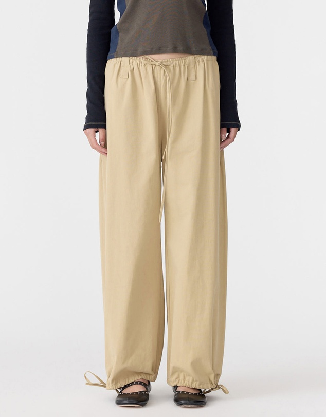 Bassike - Drawstring Detail Pull On Pants