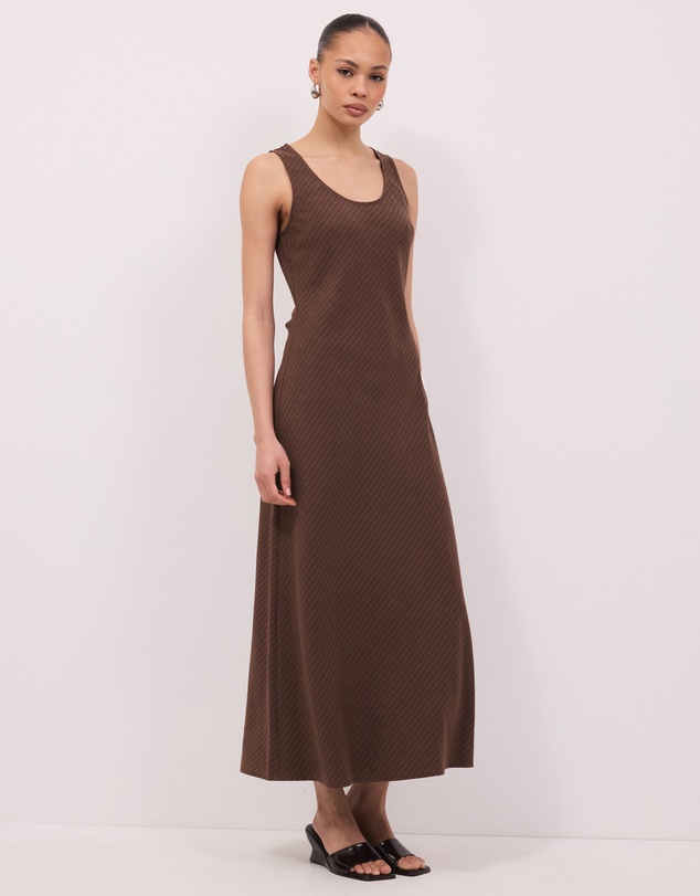 Calli - Andy Pinstripe Scoop Neck Dress