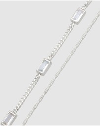 Elli Jewelry - Bracelet Set Topaz Rectangle 925 Sterling Silver