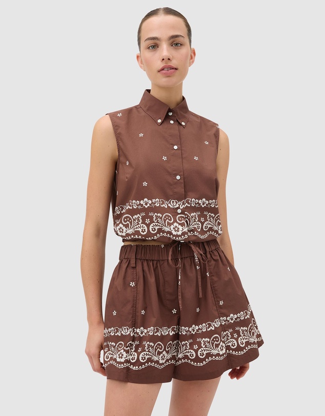 Oroton - Floral Bandana Crop Shirt