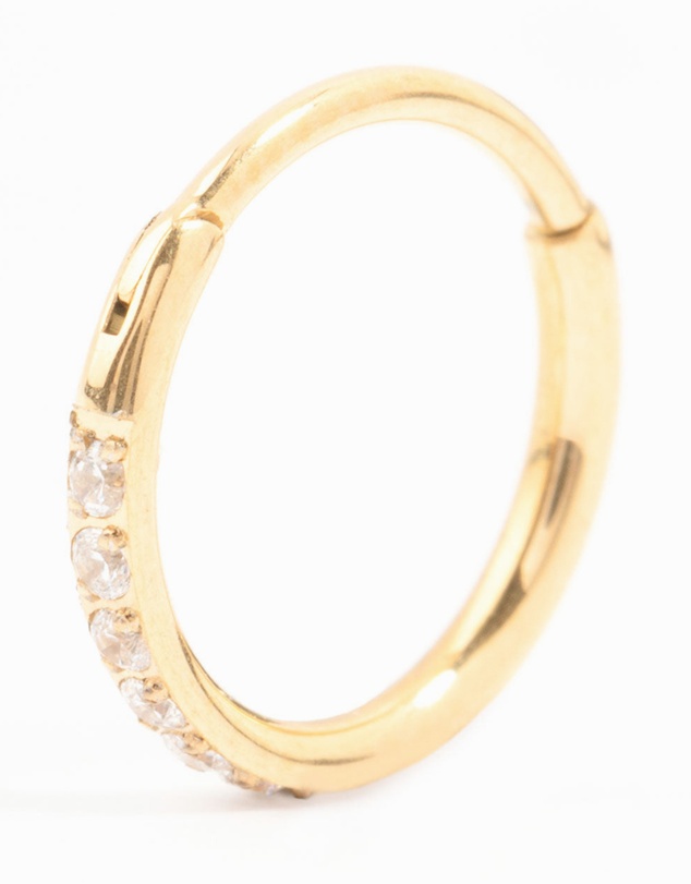 Lovisa - Gold Plated Surgical Steel Pave Band Clicker Ring