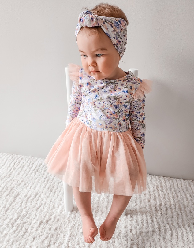 WITH LOVE FOR KIDS - Tulle Flutter Long Sleeve Tutu Onesie - Babies
