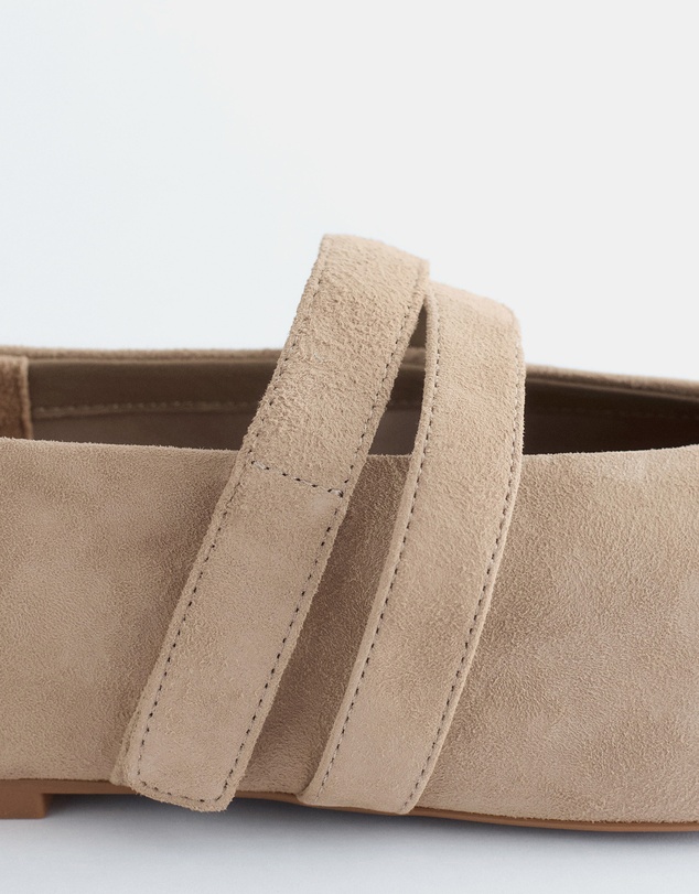 & Other Stories - Cross-Strap Leather Ballet Flats