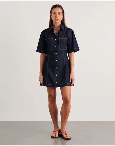 Jag - Loe Short Sleeve Denim Dress