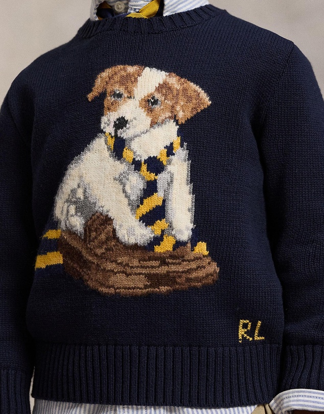 Polo Ralph Lauren - Dog-Intarsia Cotton Sweater - ICONIC EXCLUSIVE - Babies-Kids
