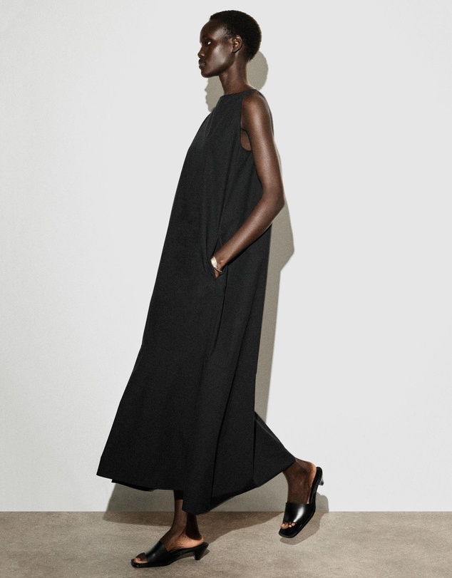 COS - Dropped-Hem Cotton Midi Dress