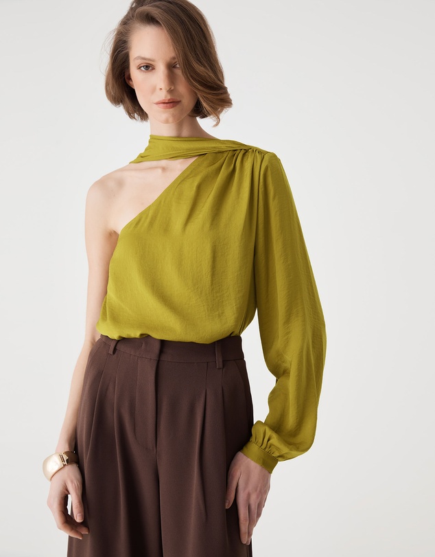 Forcast - Opal One Shoulder Scarf Top