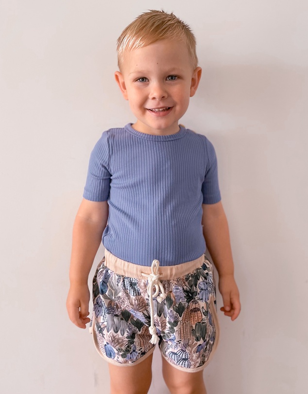 WITH LOVE FOR KIDS - BASICS Wide Ribbed Short Sleeve Onesie - Babies