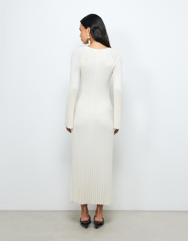 AERE - Indi Accordian Pleated Organic Knit Dress