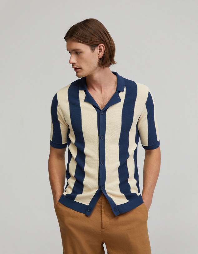 Oxford - Marty Knitted Stripe Shirt