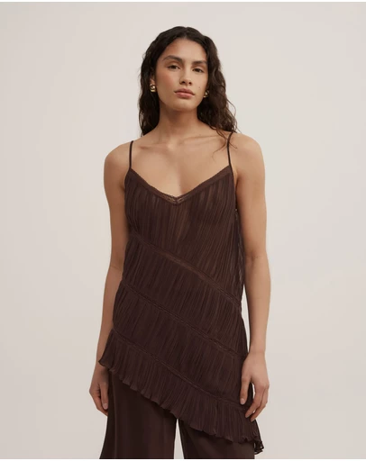 Witchery - Gather Lace Trim Top