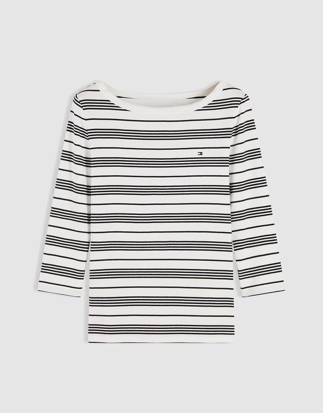 Tommy Hilfiger - Slim Boat Neck Three-Quarter Sleeve T-Shirt
